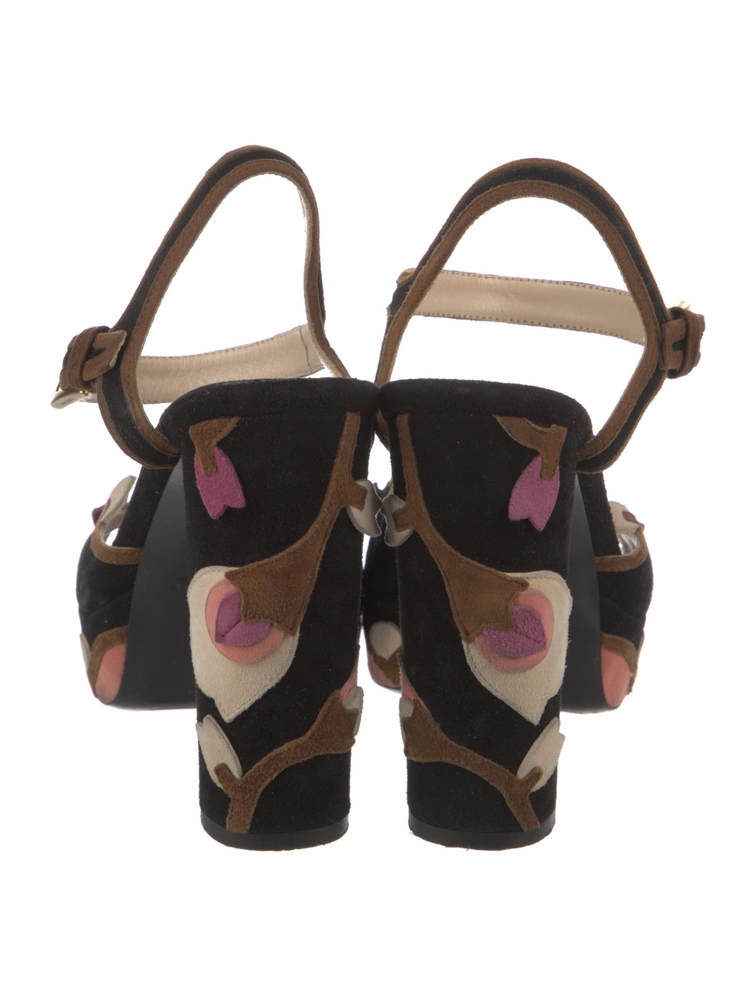 Prada Suede Floral Print Sandals